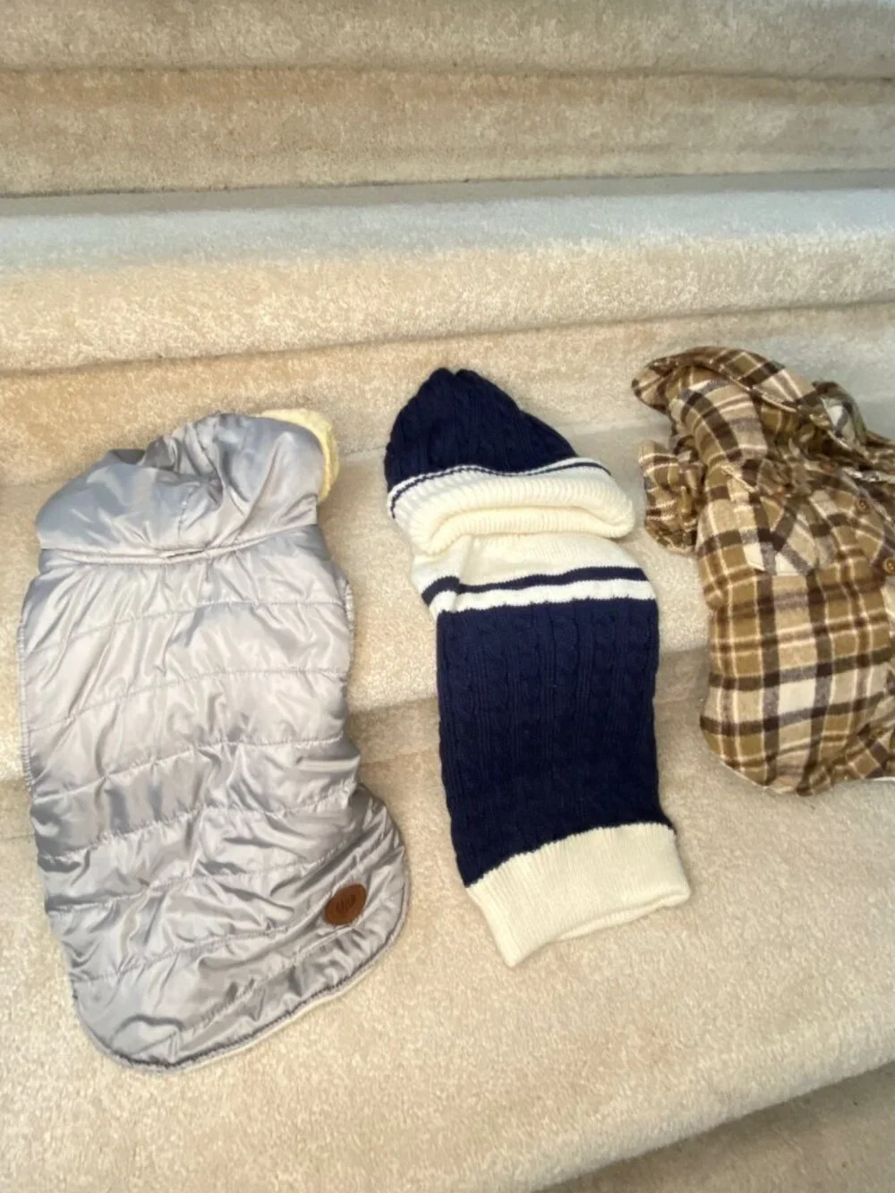 Dog /Puppy Travel Carrier and 3 Sweater/Jackets